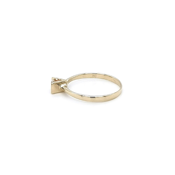 Gold Engagement Ring with Zircon