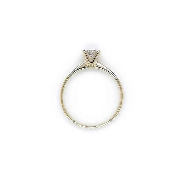 Gold Engagement Ring with Zircon