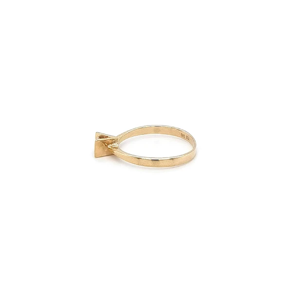 Gold Engagement Ring with Zircon