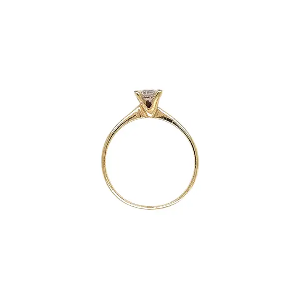 Gold Engagement Ring with Zircon