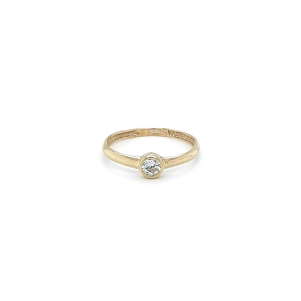 Gold Engagement Ring with Zircon