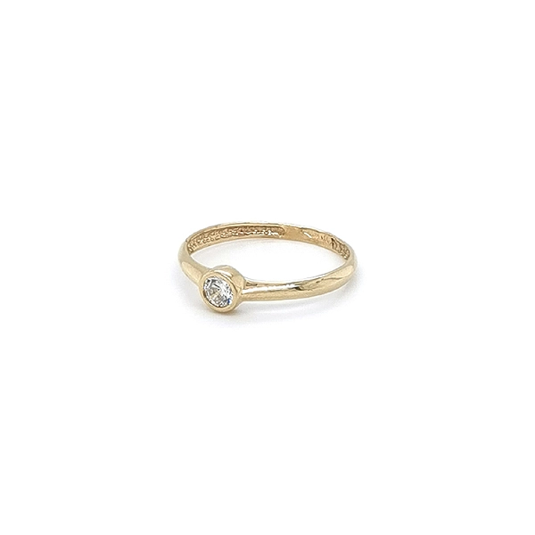 Gold Engagement Ring with Zircon