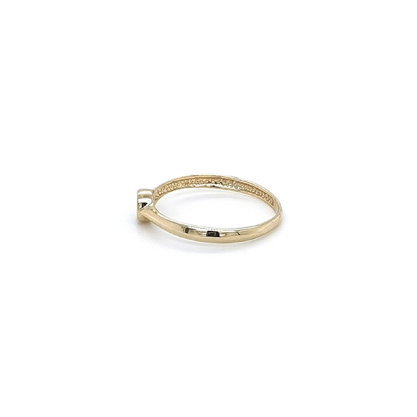 Gold Engagement Ring with Zircon