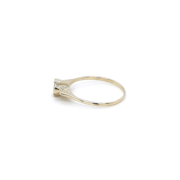 Gold Engagement Ring with Zircon