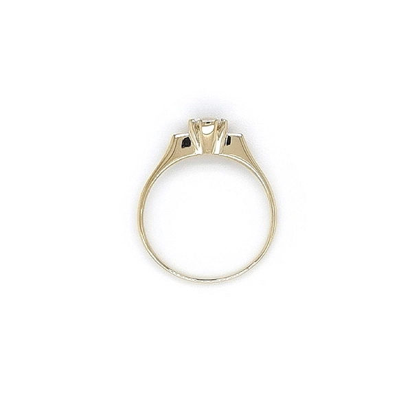 Gold Engagement Ring with Zircon