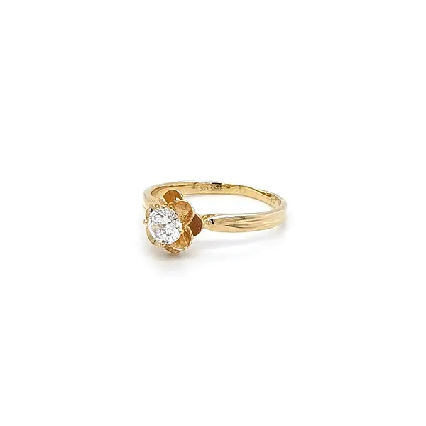 Gold Ring with Zircon