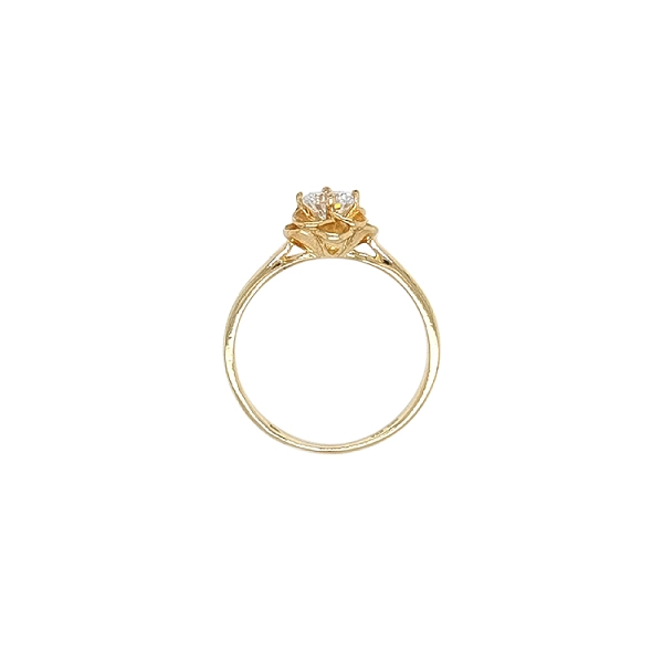 Gold Ring with Zircon