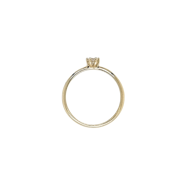 Gold Engagement Ring with Zircon