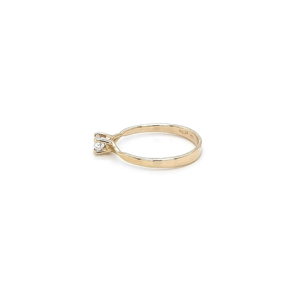 Gold Engagement Ring with Zircon