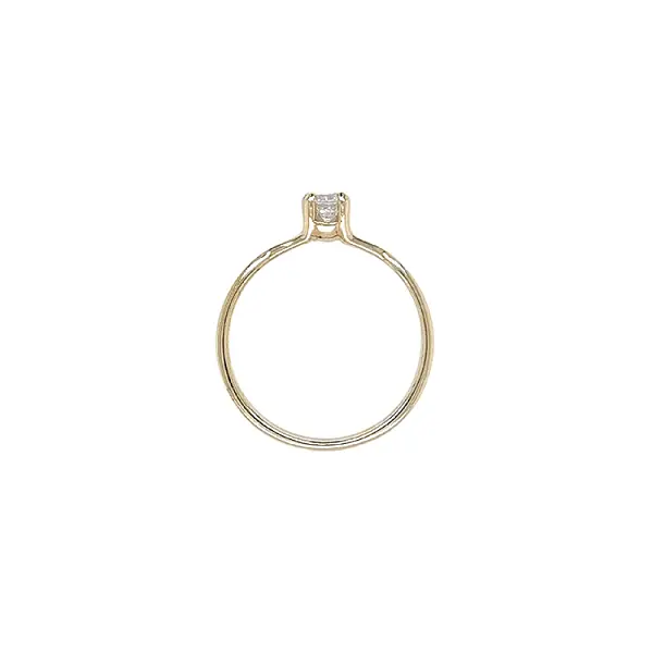 Gold Engagement Ring with Zircon