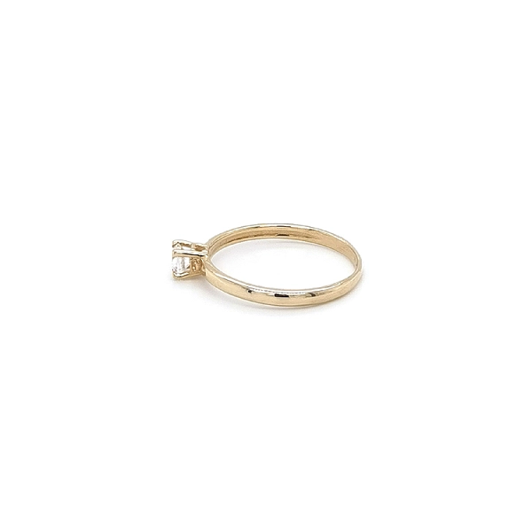 Gold Engagement Ring with Zircon