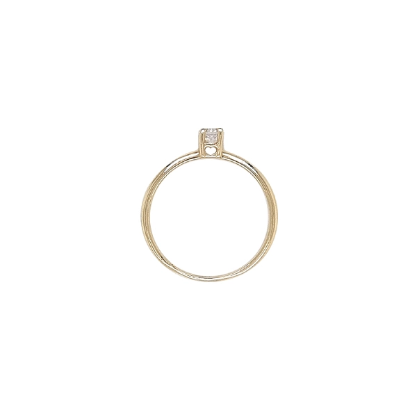 Gold Engagement Ring with Zircon
