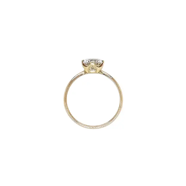 Gold Engagement Ring with Zircon