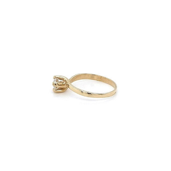 Gold Engagement Ring with Zircon