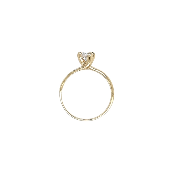 Gold Engagement Ring with Zircon
