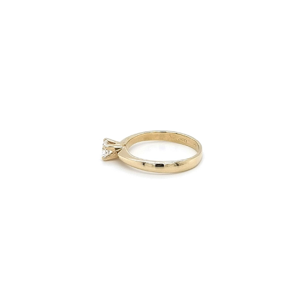 Gold Engagement Ring with Zircon