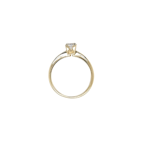 Gold Engagement Ring with Zircon
