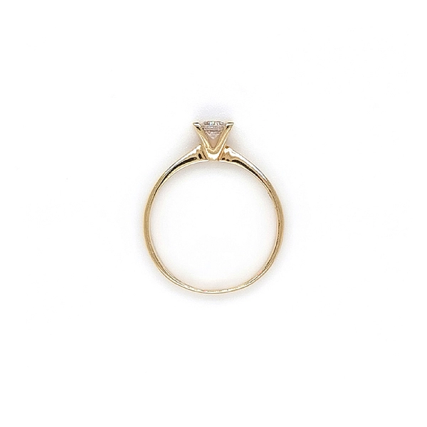 Gold Engagement Ring with Zircon