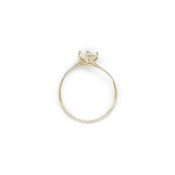 Gold Engagement Ring with Zircon