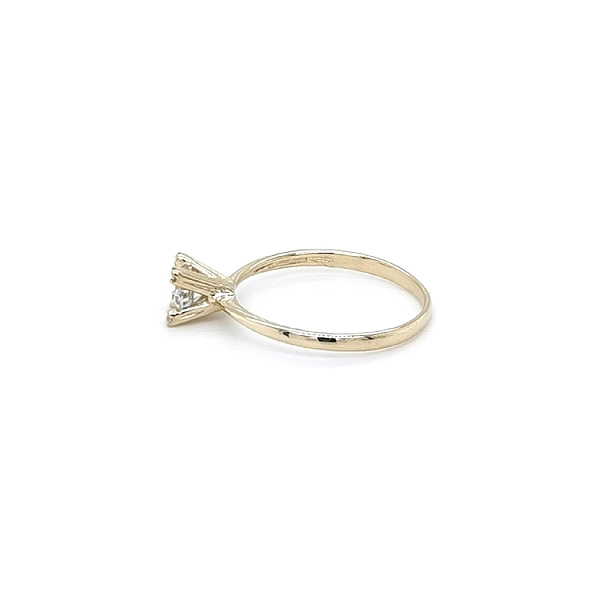 Gold Engagement Ring with Zircon
