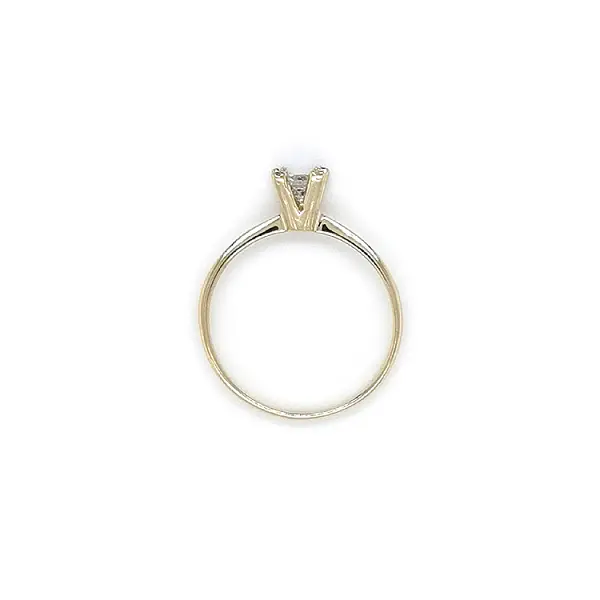 Gold Engagement Ring with Zircon