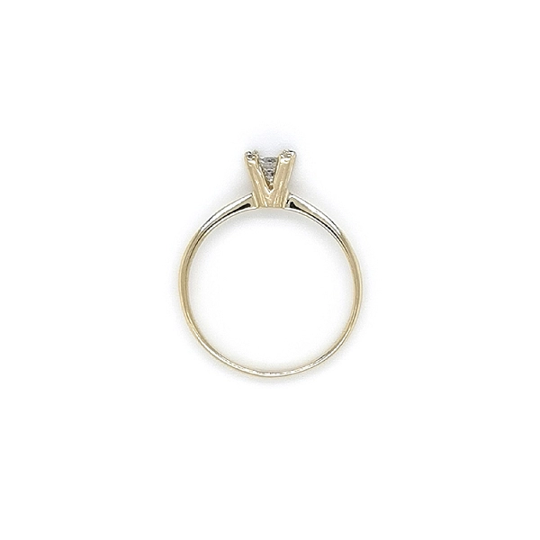 Gold Engagement Ring with Zircon