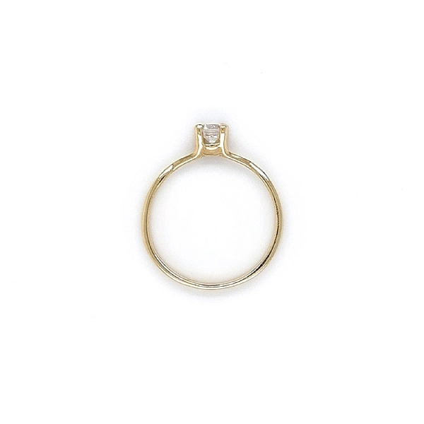 Gold Engagement Ring with Zircon