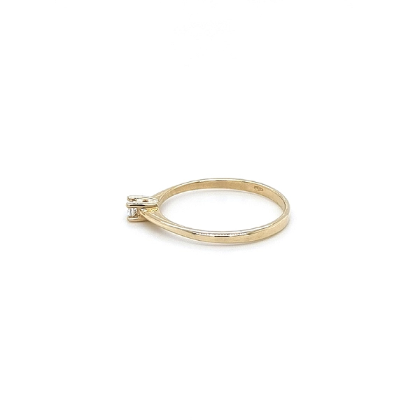 Gold Engagement Ring with Zircon