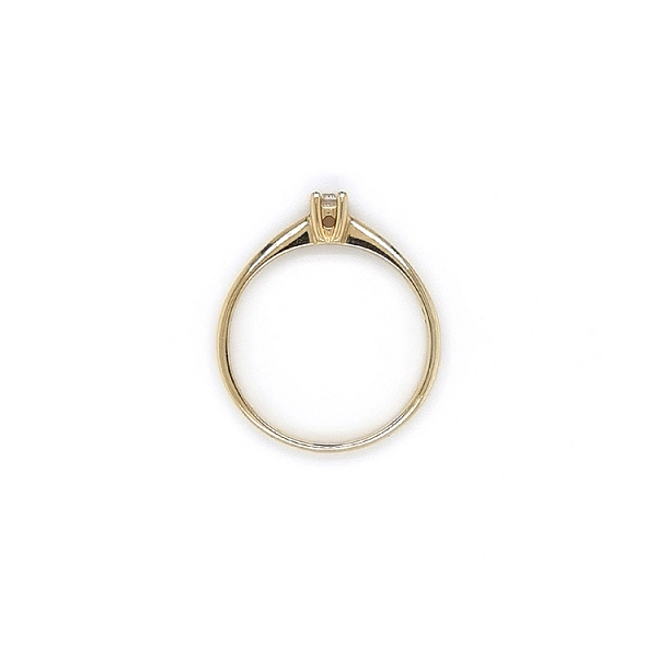 Gold Engagement Ring with Zircon