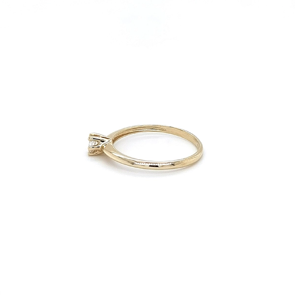 Gold Engagement Ring with Zircon