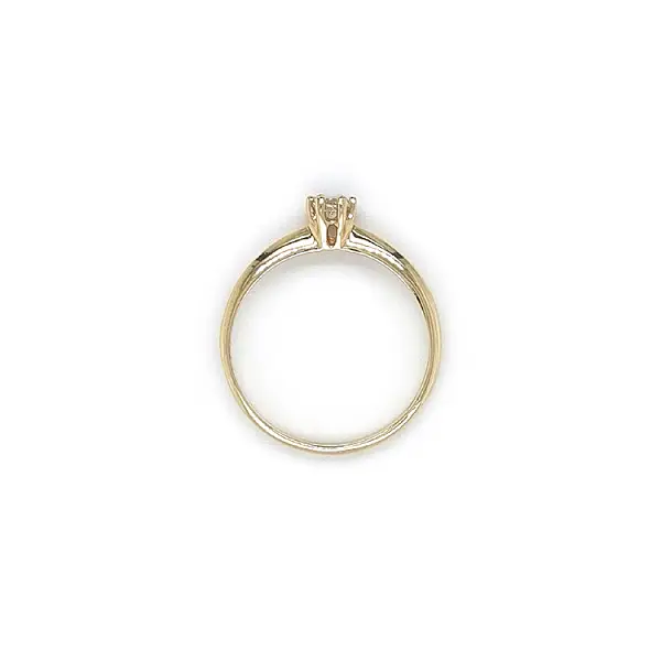 Gold Engagement Ring with Zircon