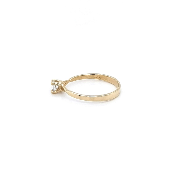 Gold Engagement Ring with Zircon
