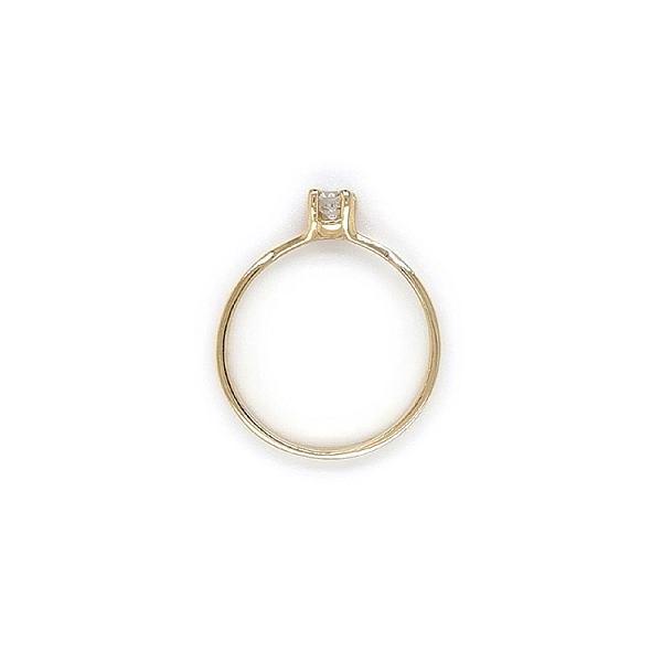 Gold Engagement Ring with Zircon