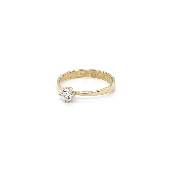 Gold Engagement Ring with Zicron