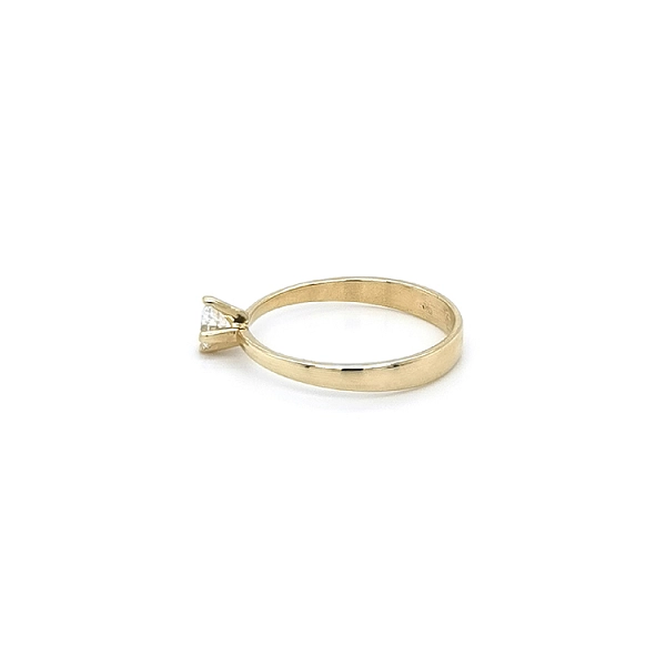Gold Engagement Ring with Zicron