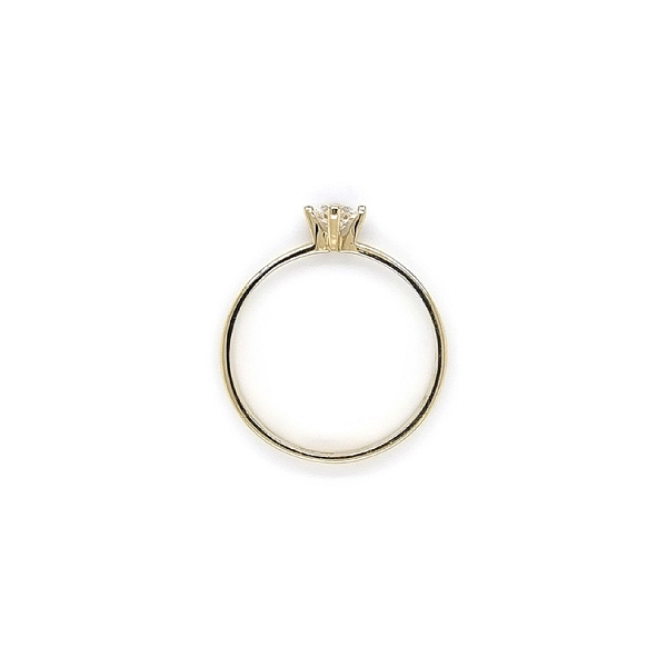 Gold Engagement Ring with Zicron