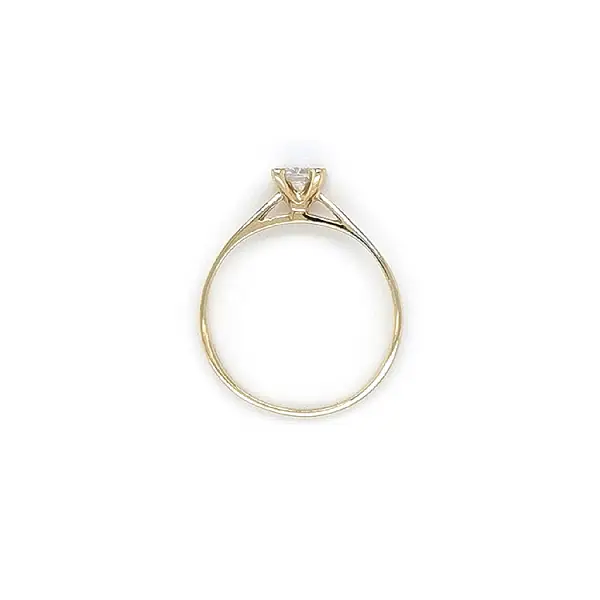 Gold Engagement Ring with Zircon