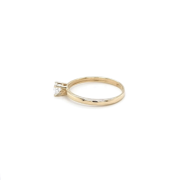 Gold Engagement Ring with Zircon