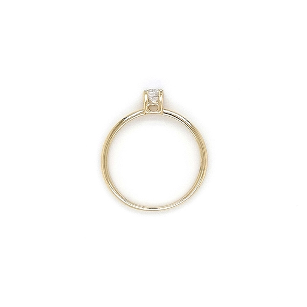 Gold Engagement Ring with Zircon