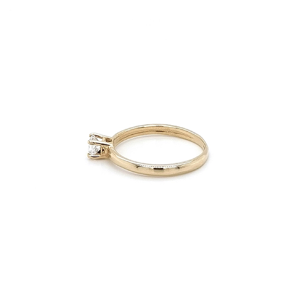 Gold Engagement Ring with Zircon