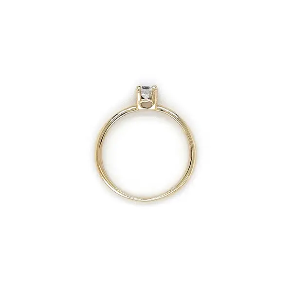 Gold Engagement Ring with Zircon