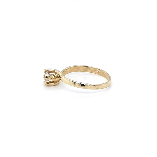 Gold Engagement Ring with Zircon