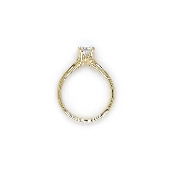 Gold Engagement Ring with Zircon