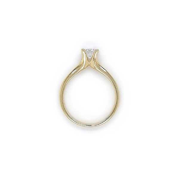 Gold Engagement Ring with Zircon