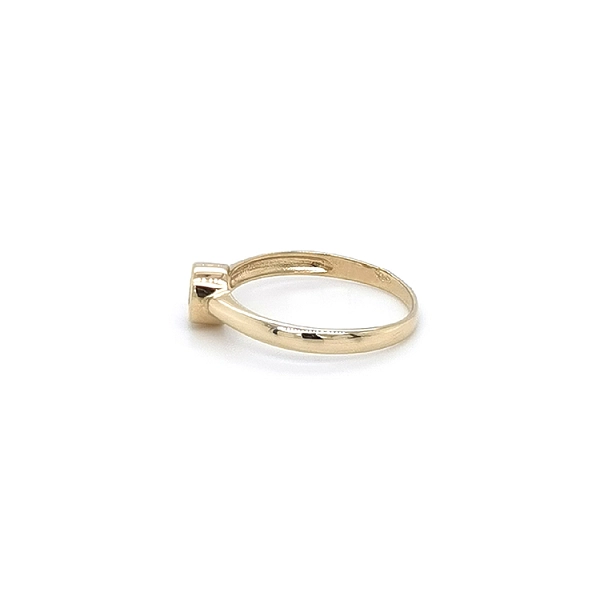 Gold Engagement Ring with Zircon