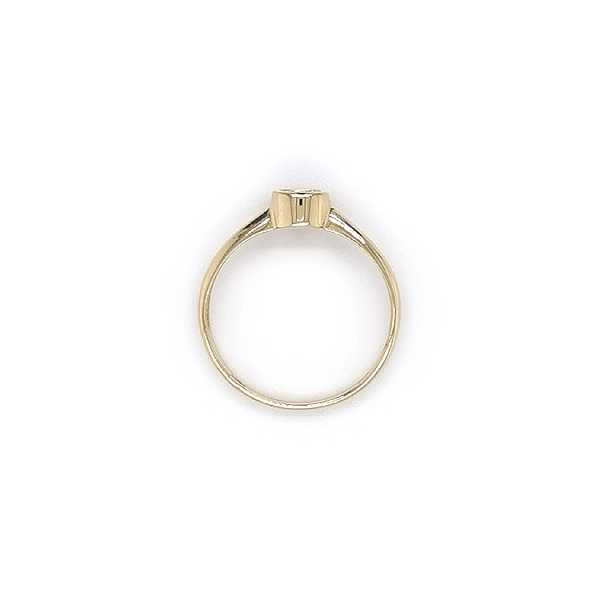 Gold Engagement Ring with Zircon