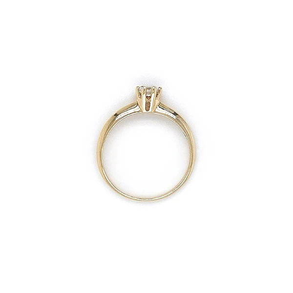 Gold Engagement Ring with Zircon