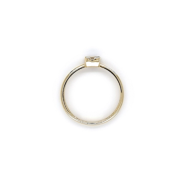 Gold Engagement Ring with Zircon
