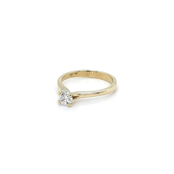 Gold Engagement Ring with Zircon