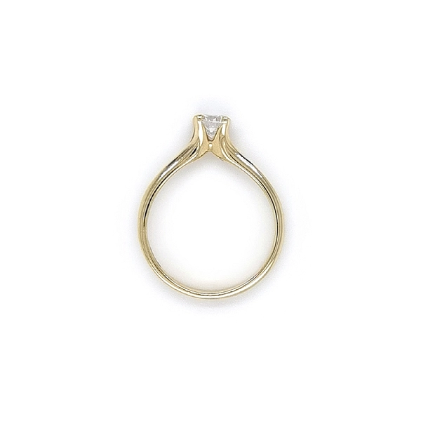Gold Engagement Ring with Zircon